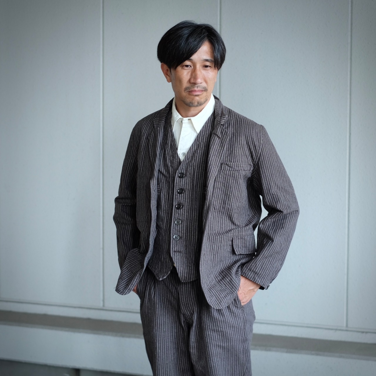 BONCOURA x STRAY SHEEP LIMITED STRIPE COTTON JACKET | STRAYSHEEP 