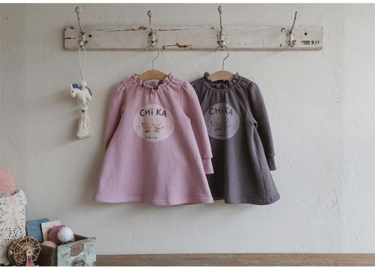 韓国子供服 / 26winter / puella FLO / チカミニワンピース / キッズ / 冬服 *90~140*