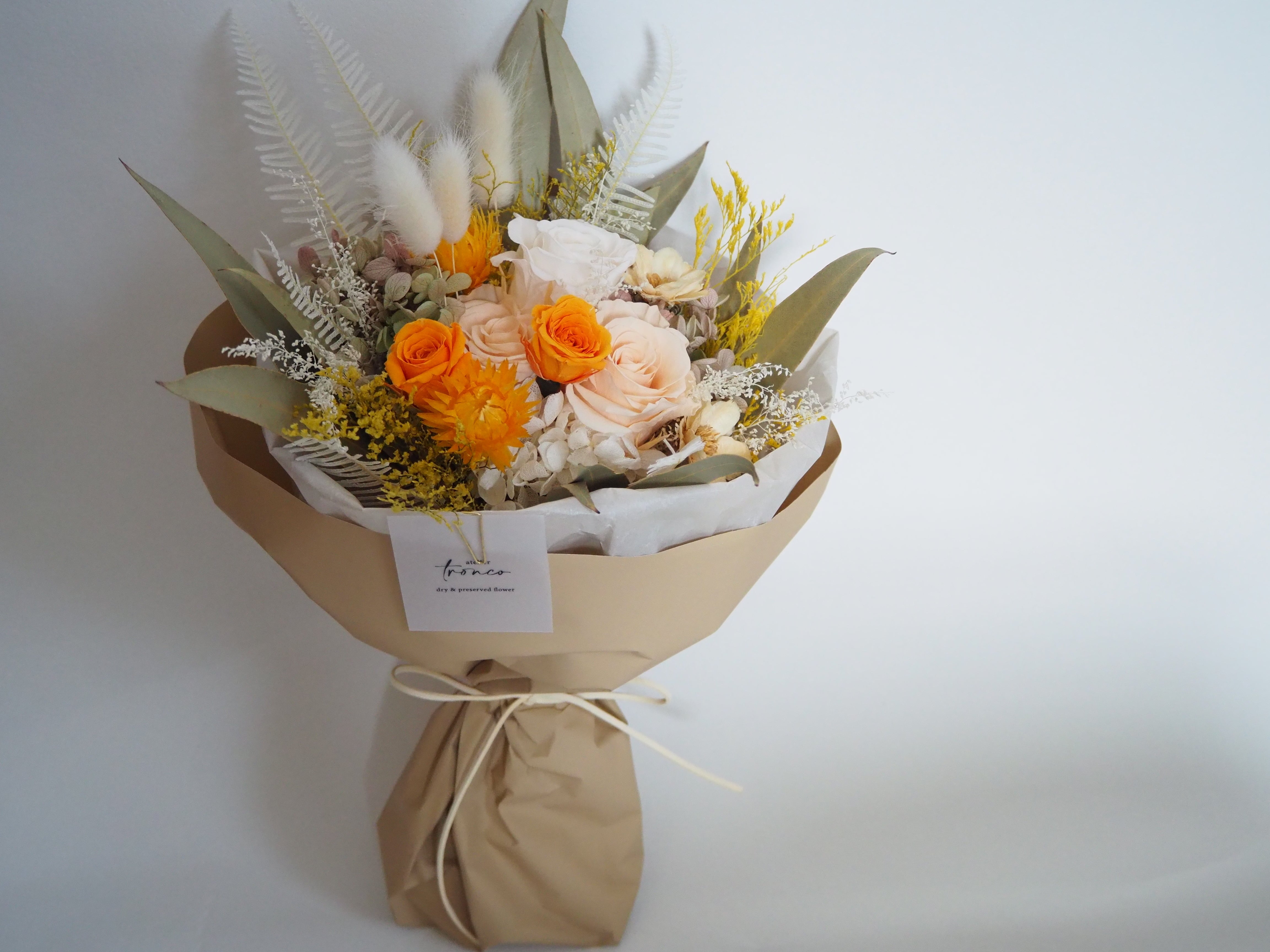 オレンジグラデーション プリザーブドフラワーの花束 bouquet