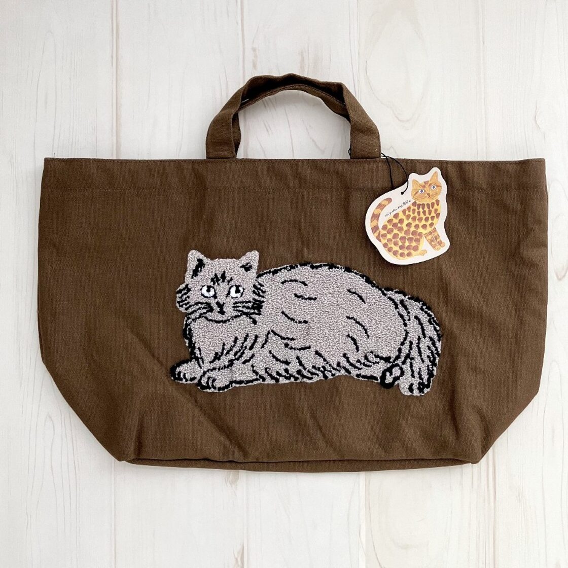 松尾ミユキ もこもこ刺繍のボート＆トート トートバッグ 猫 ねこ Chloe
