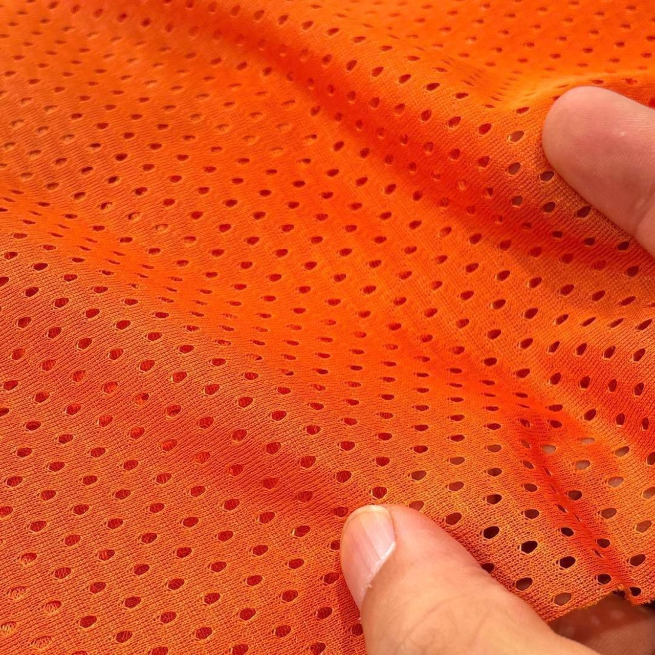 ★NI049◆3m◆ポリエステル100%メッシュ生地◆オレンジ
