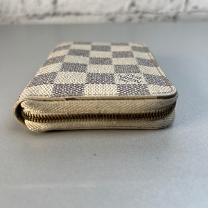 LOUIS VUITTON ルイヴィトン ダミエ アズール   レザー コインケース ホワイト A-9317