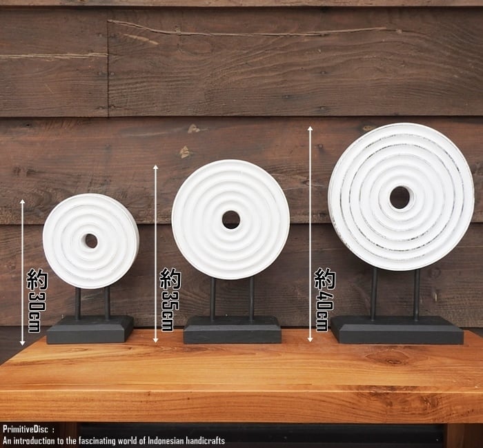 アジアンテイスト オブジェ [波] 30cm 木製装飾 ホワイトウォッシュ