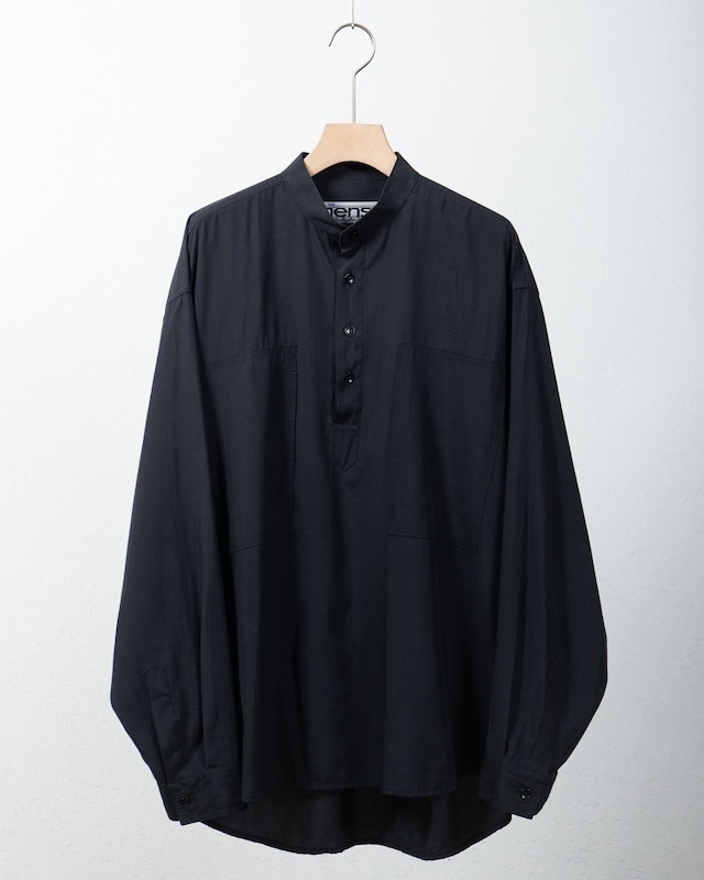 collarless rayon mix pullover shirt