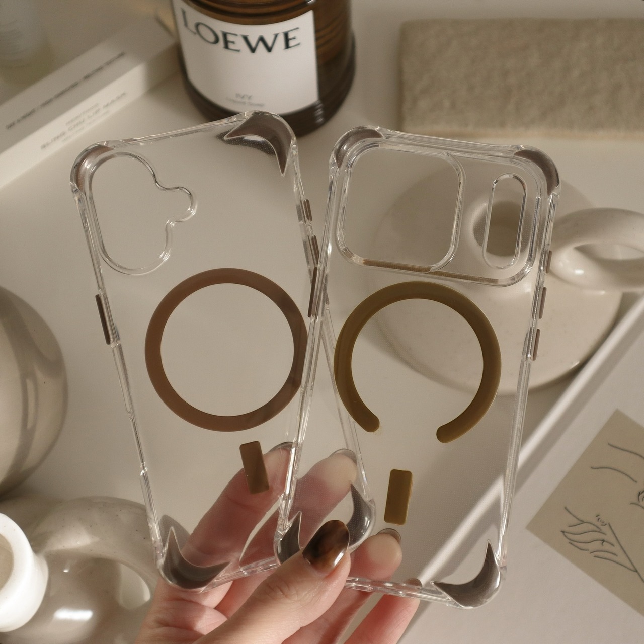 ［ phone case ］corner brown