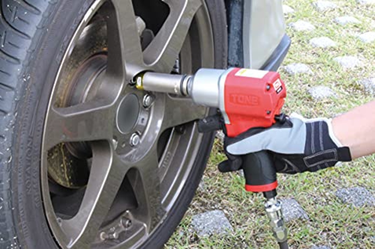 トネ(TONE) プロテクター付インパクト用薄形ホイルナットソケット 4AP-21N 差込角12.7mm(1/2") イエロー 二面幅21mm