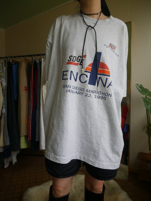 90s Fruit of the Loom USA Made San Diego Marathon T-Shirt Gray XL