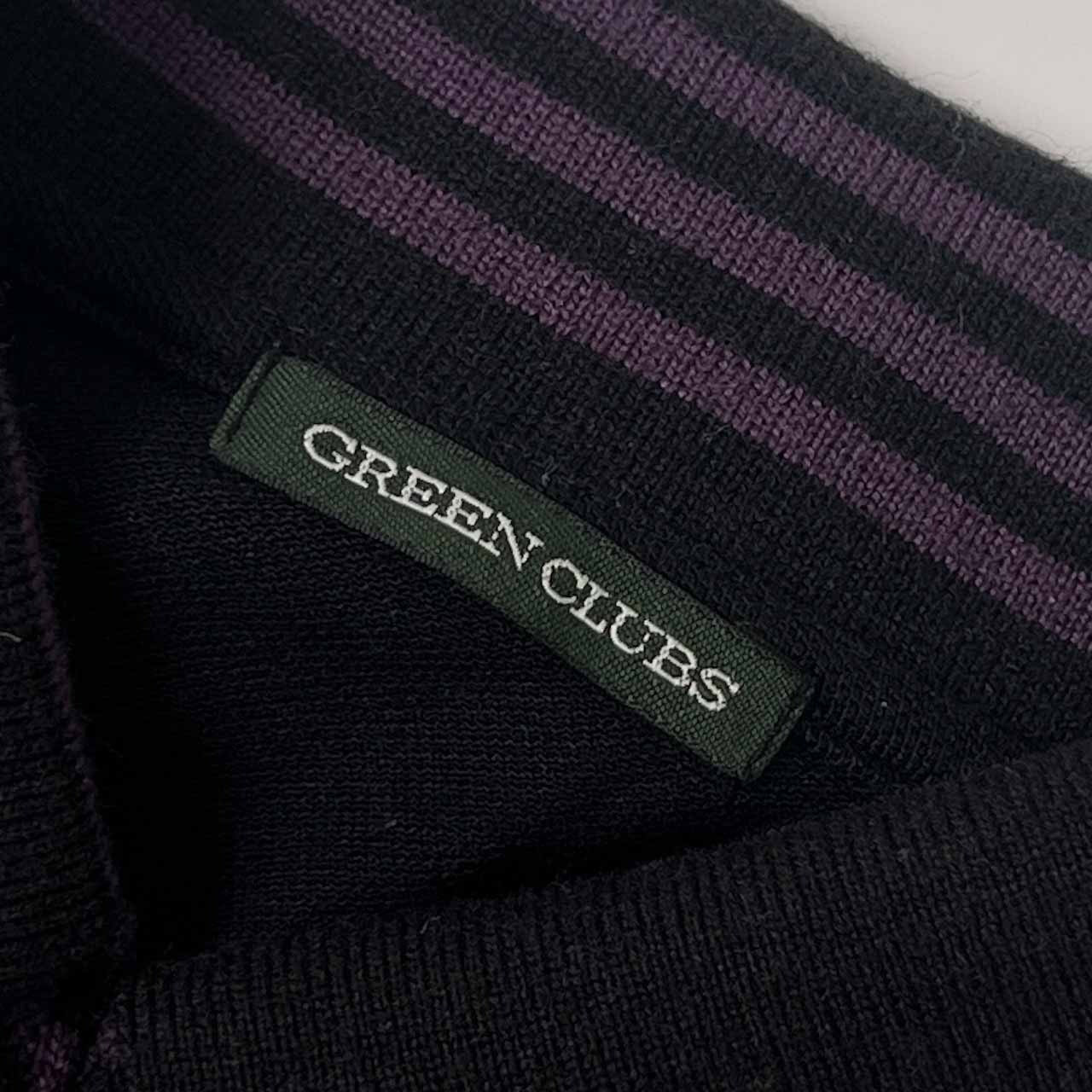 GREEN CLUBS グリーンクラブ ワーナーコラボ バックスバニー 鹿の子 BD 長袖 ポロシャツ 3/ブラック×パープル メンズ ライカ