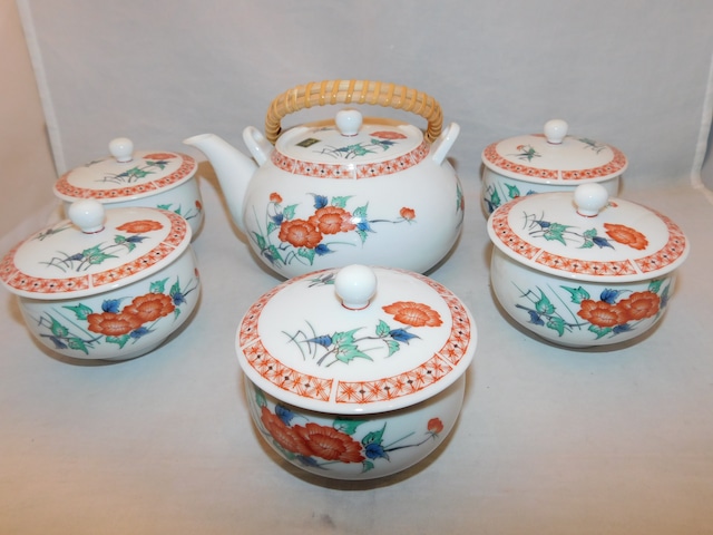 九谷焼器茶器揃 Kutani porcelain Japanese tea set