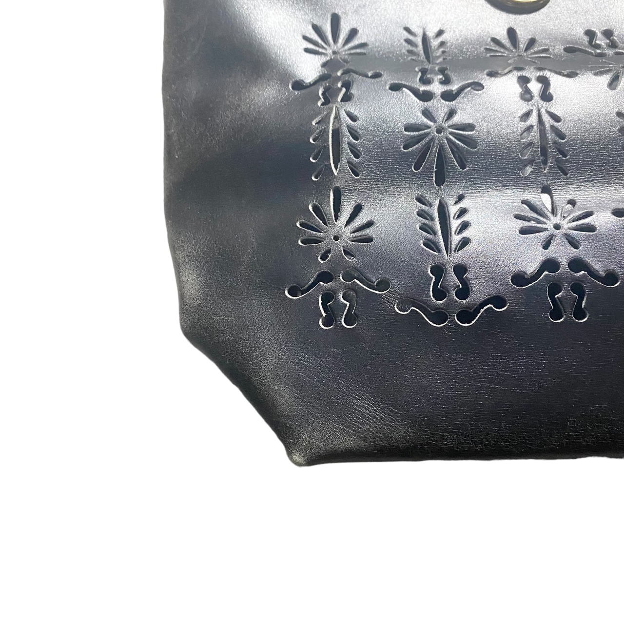 vintage GIANNI VERSACE cut work leather bag