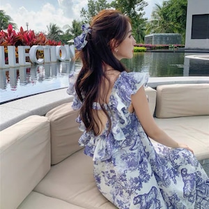 トワルドジュイシフォントラベルフリルドレスd-33303