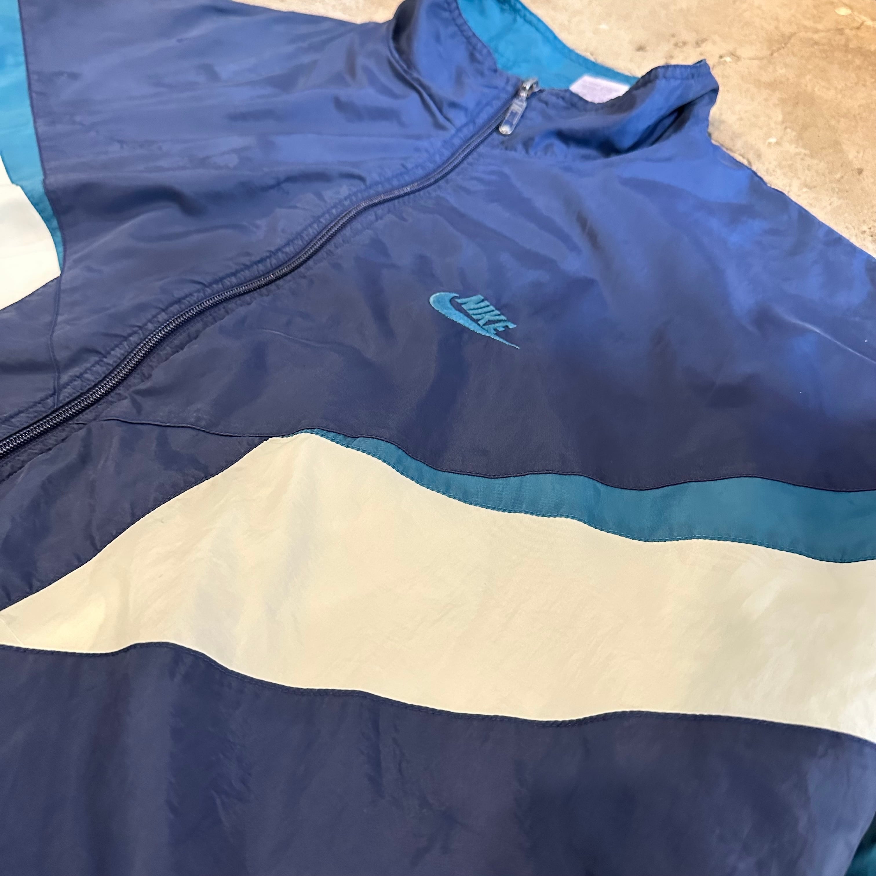 90s NIKE logo embroidery nylon zip up design jacket | 仙台 古着屋