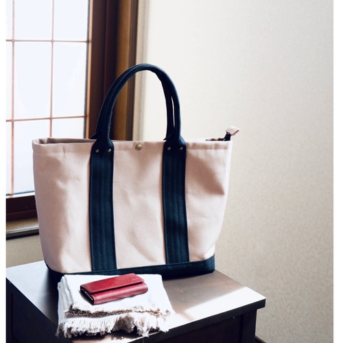 倉敷帆布のA4トート◇シナモン×ブラック