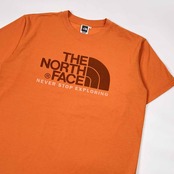 THE NORTH FACE ノースフェイス TEK TEE ビッグロゴ デザイン 半袖 ドライ Tシャツ L/オレンジ メンズ ビンテージ