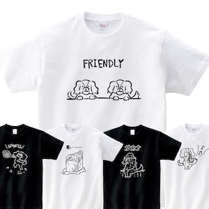 選べるデザイン キャバリア Tシャツ dog73 犬 美しい きゃばりあ ゆるい イラスト