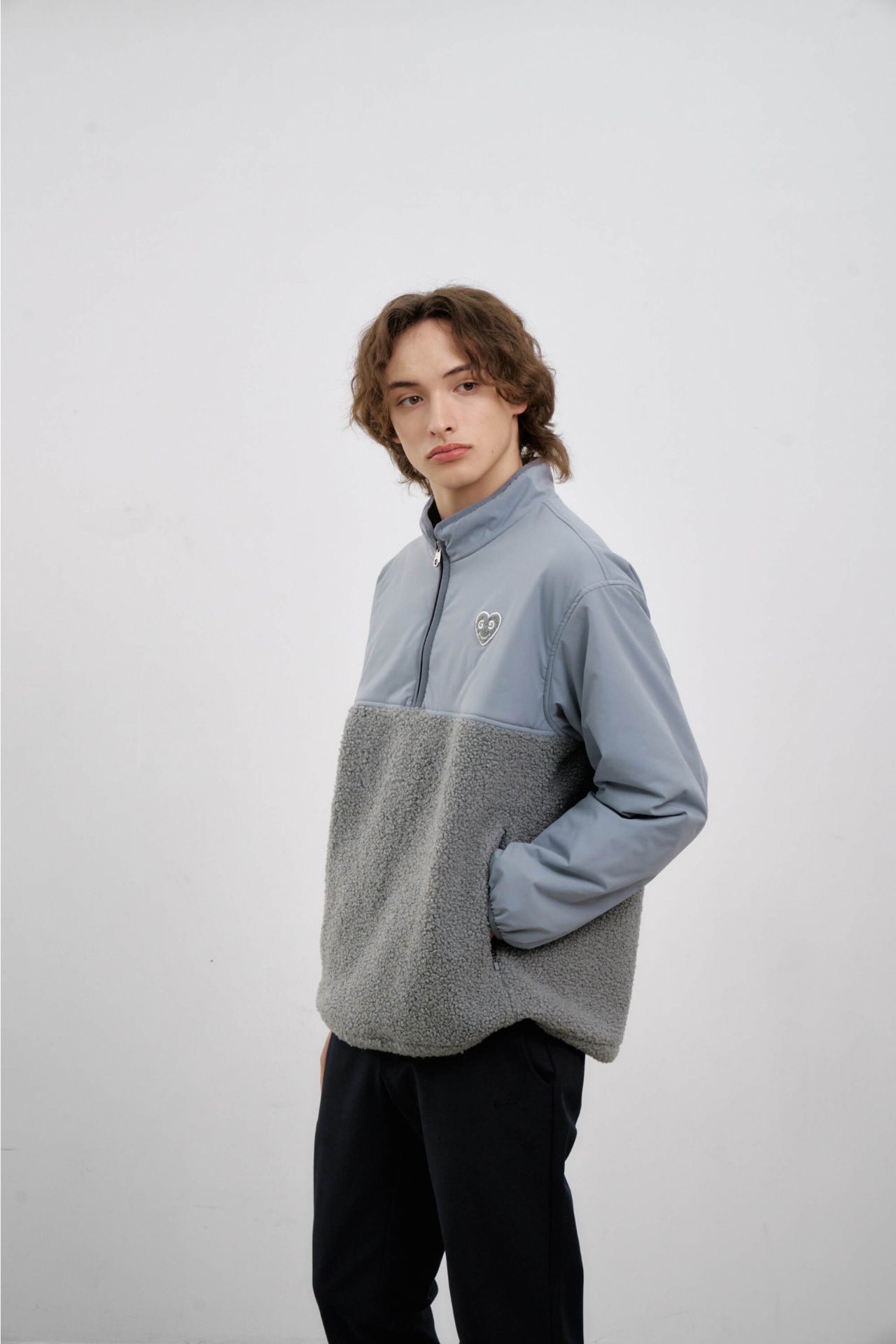 GOXO ゴーエックスオー スマイルハートダンブルパディングアノラック グレー