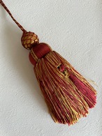 輸入デザインタッセル レッド系 巻玉 15.5cm インテリアタッセル カルトナージュ スツール 茶箱