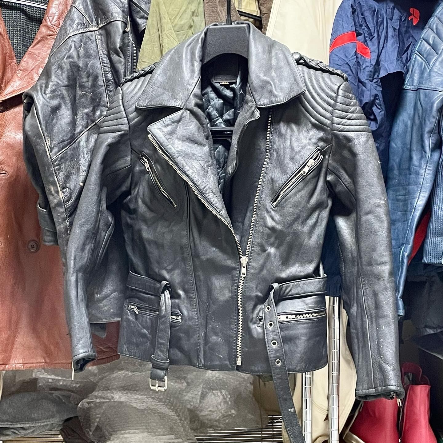 ECHTES LEDER ダブルライダース レザージャケット ブラック 古着 