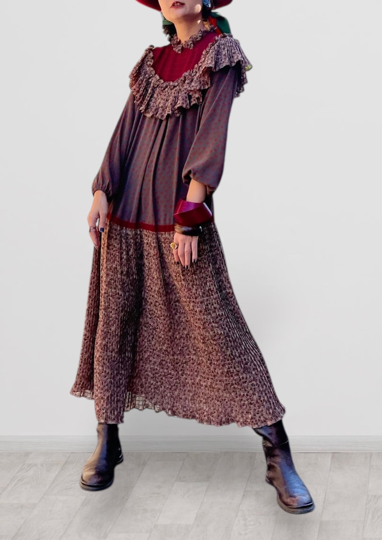 70s Diane freis dress ( ダイアン フレイス 花柄 ワンピース)