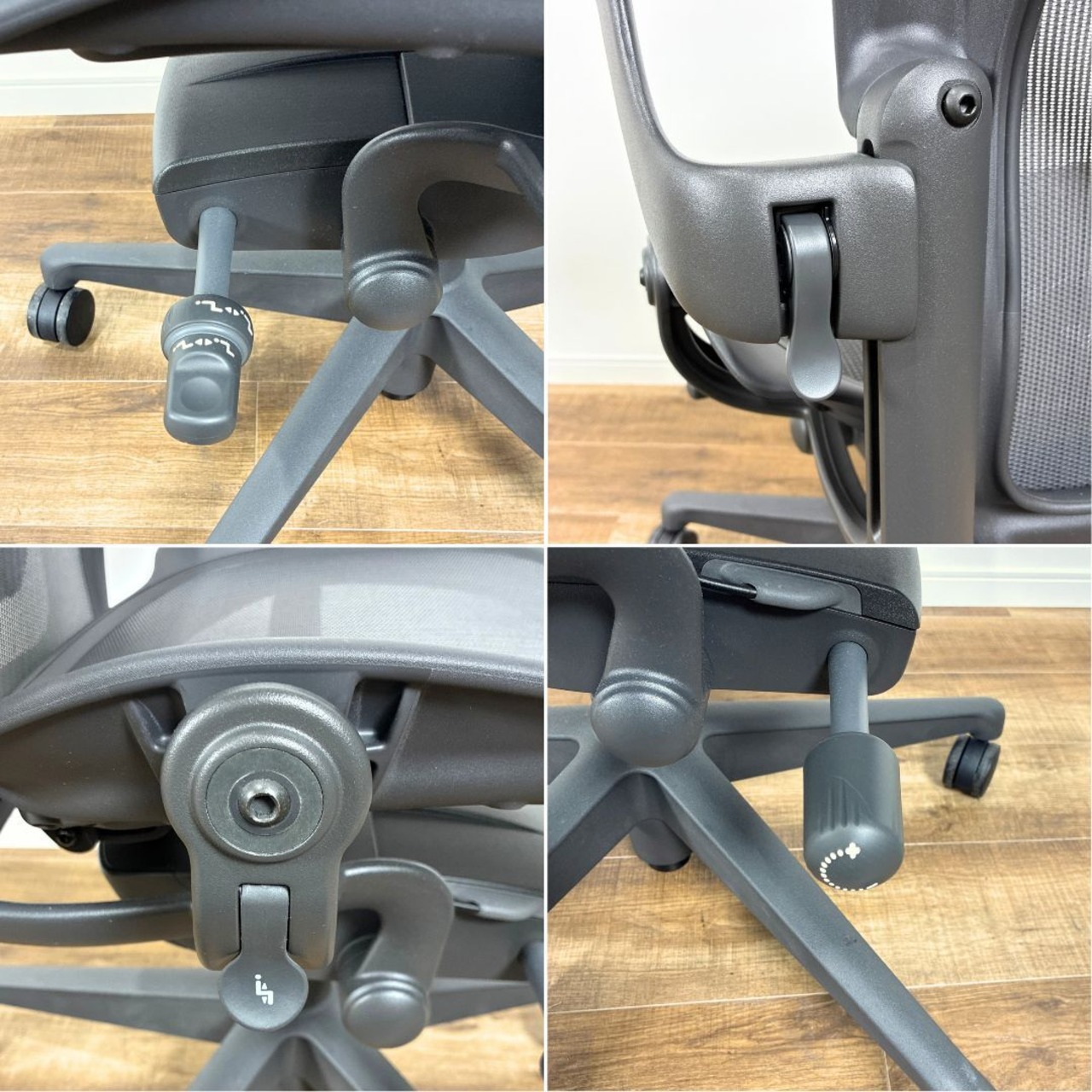 【2025年製】Herman Miller Aeron chair ハーマンミラー アーロンチェア リマスタード Bサイズ フル機能 グラファイト ポスチャーフィット オフィスチェア ALPG1 G1 G1 BB BK【中古】【YCサイズ】