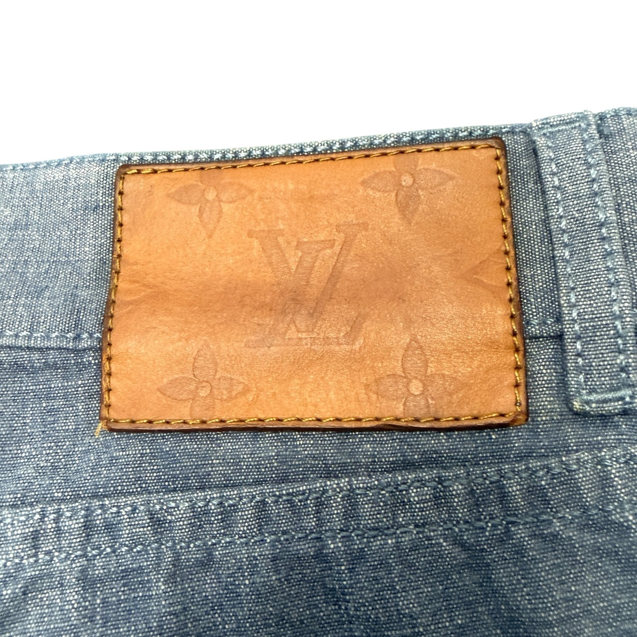 【LOUIS VUITTON】ルイ・ヴィトン "LV Logo Embroidered Chambray" デニムパンツ