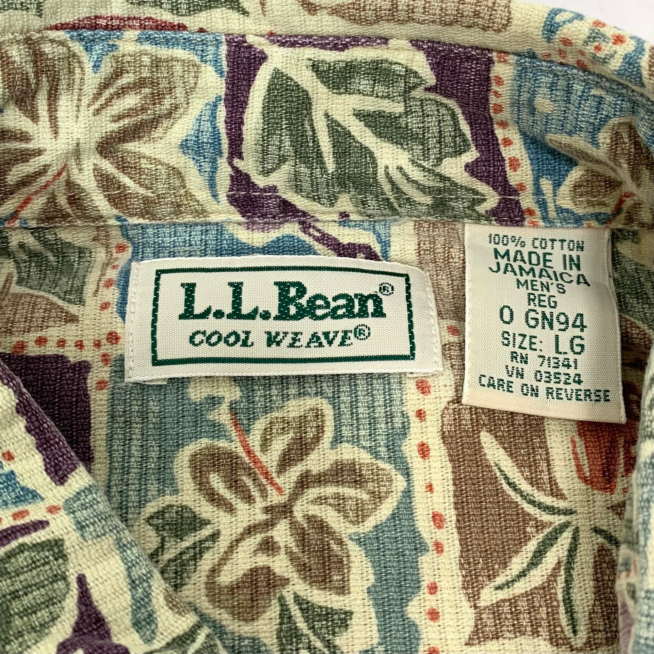 vintage 90s L.L.Bean All Patterned Cotton Shirt COOL WEAVE ...