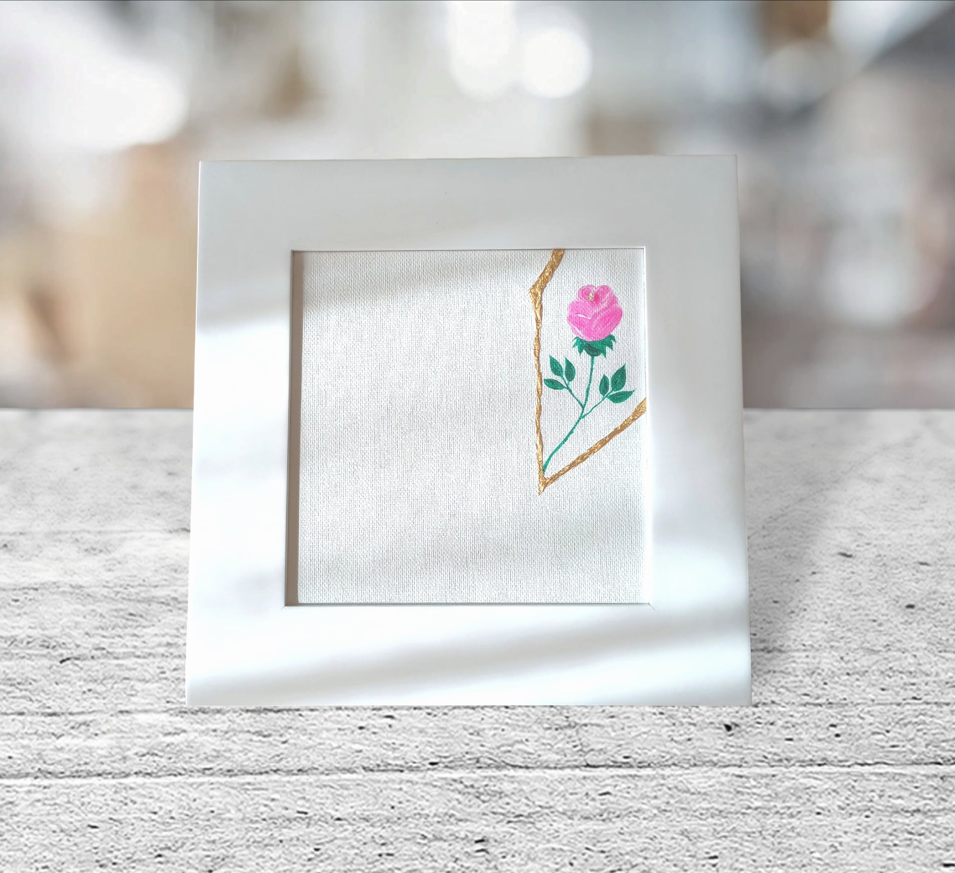 rose Ⅱ』金継ぎのインテリアアート 純金箔 モダン ゴールド