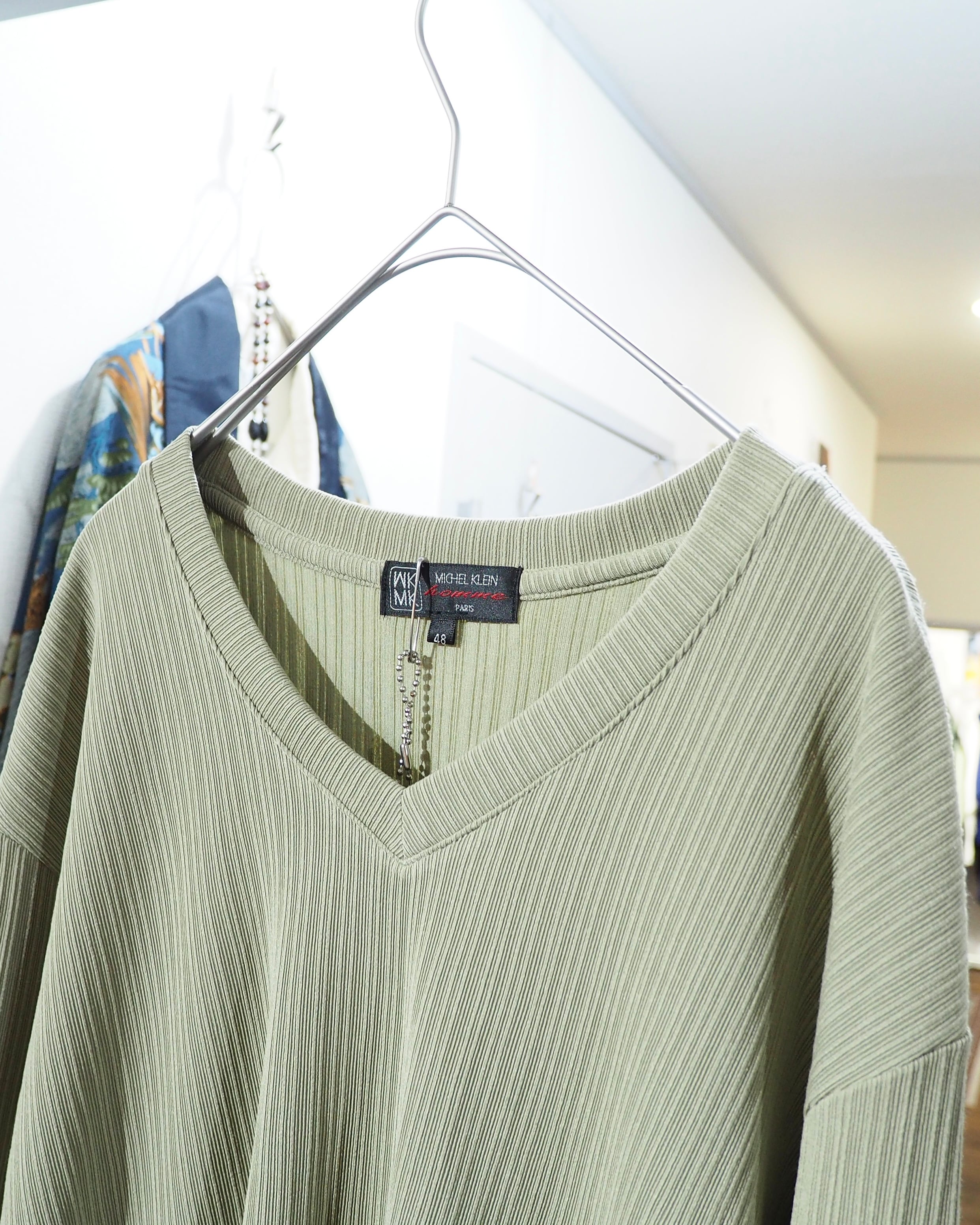 " MICHEL KLEIN HOMME " Pleats Design Long sleeve Tee