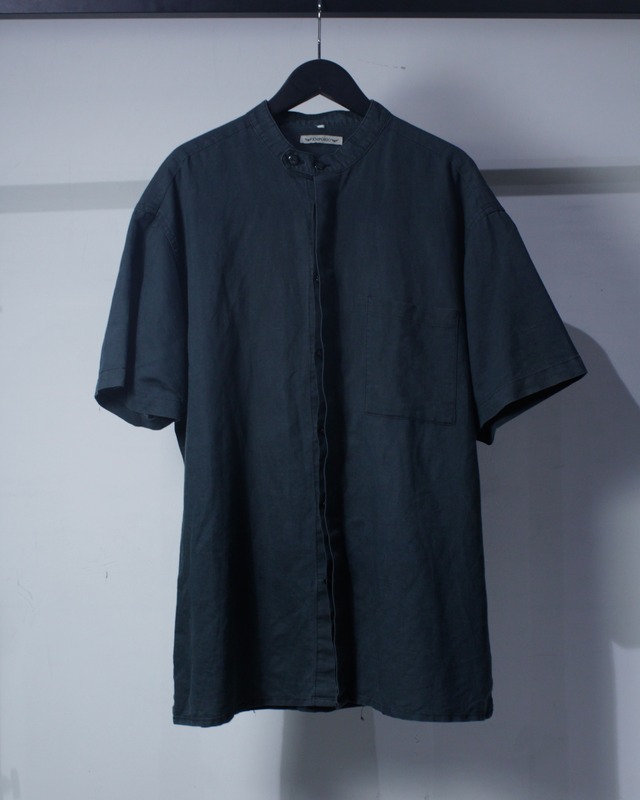 【Caka BLACK】“EMPORIO ARMANI” Minimal Design Band Collar S/S Shirt