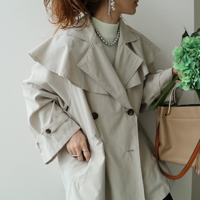 ポンチョ風ミドル丈コート【y8014-z】宅配便送料無料/宅配便発送 | zena