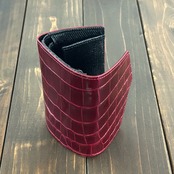 クロコダイル × リザード コンパクトウォレット ボルドー