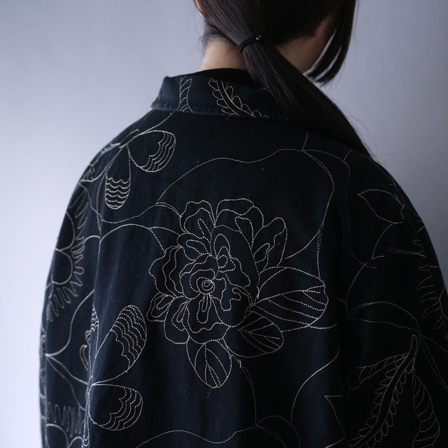 "刺繍×花" beautiful pattern over wide silhouette shirt jacket
