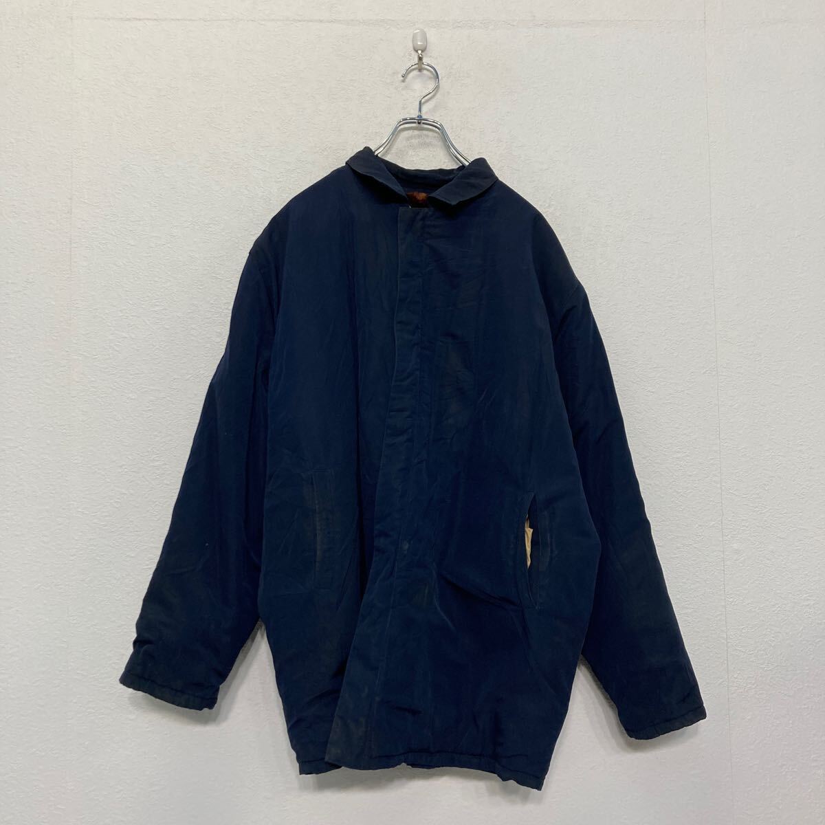 ジップアップ ジャケット L~ ネイビー 冬用 極暖 ファー 厚手 古着卸