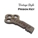 USA 米国 アメリカン オールド ビンテージ スタイル アルカトラズ ジェイル プリズン キー スチール  鉄 錆 キーチェーン アクセサリー