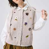 花刺繍のニットカーディガン&ベストセット 《P0267》