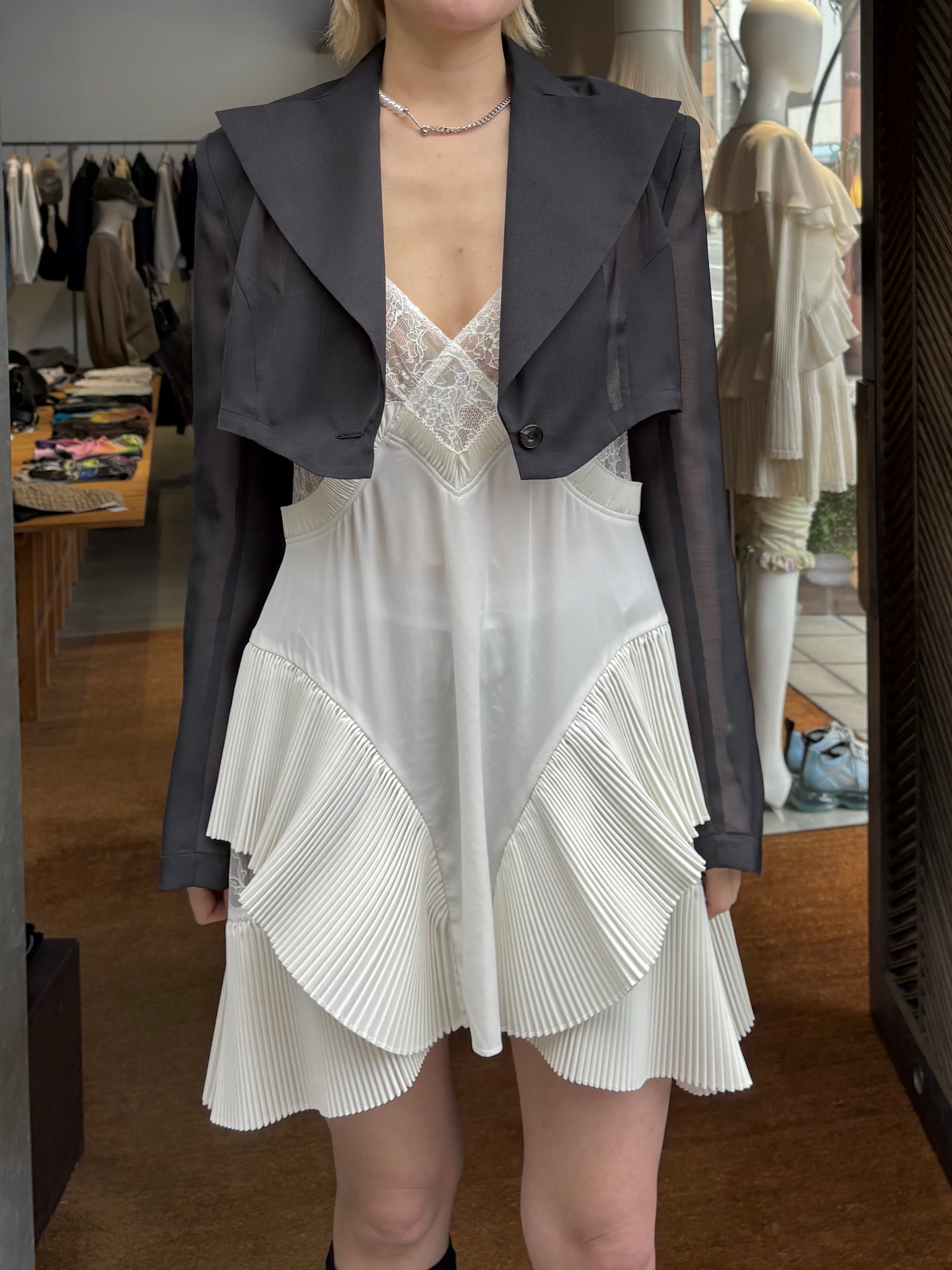 26SS】FETICO フェティコ / プリーツ ミニドレス / PLEATED MINI SLIP