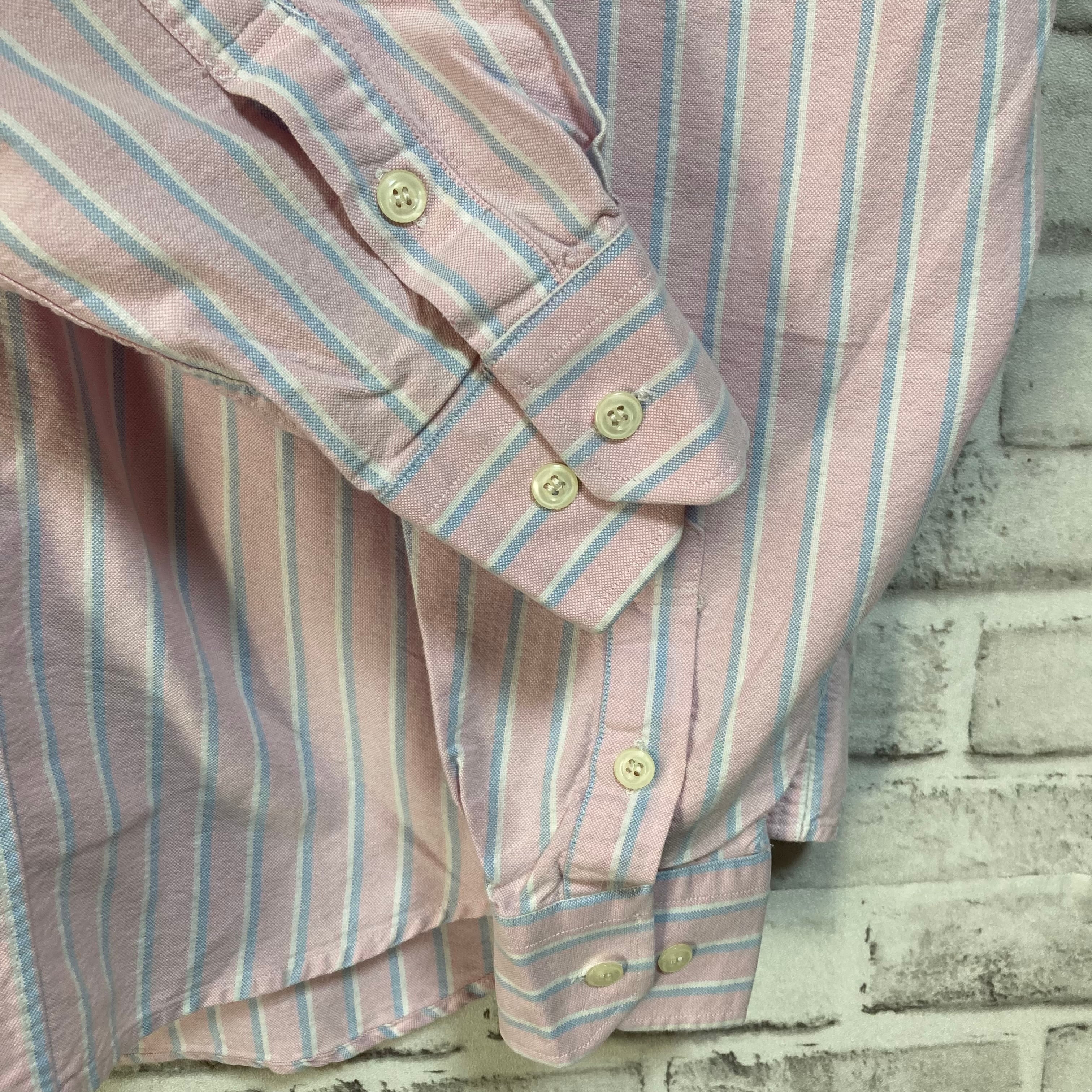 Ralph Lauren】L/S Stripe BD Shirt L相当 90s ラルフローレン