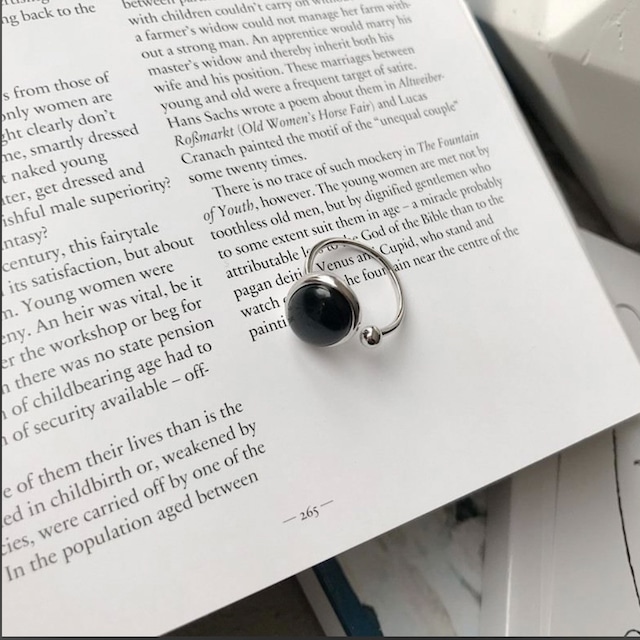 Silver925 black agate ring