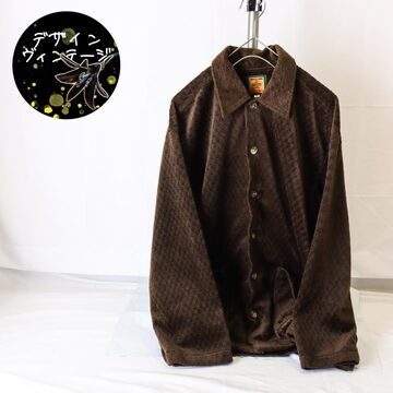 レトロ シャツ メンズ F 古着 長袖 大きいサイズ 総柄 メイズリー柄 
