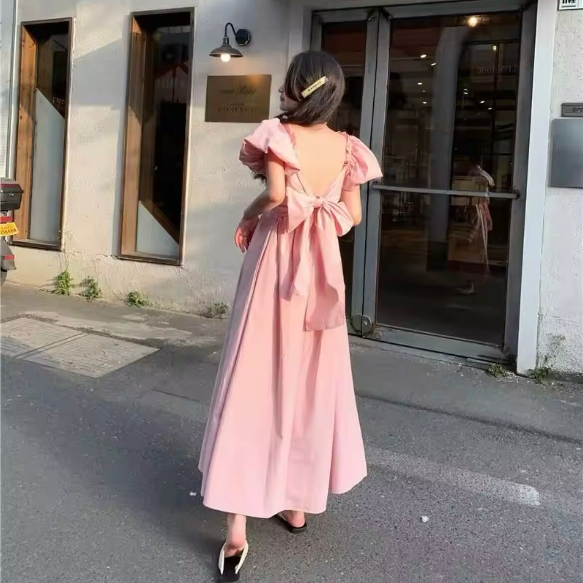 バックリボンワンピース