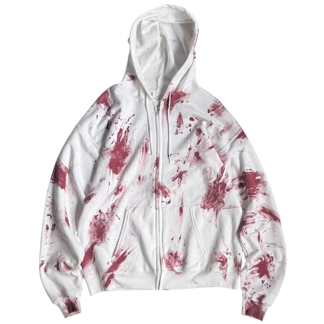 Hanes hand painted zip up sweat hoodie