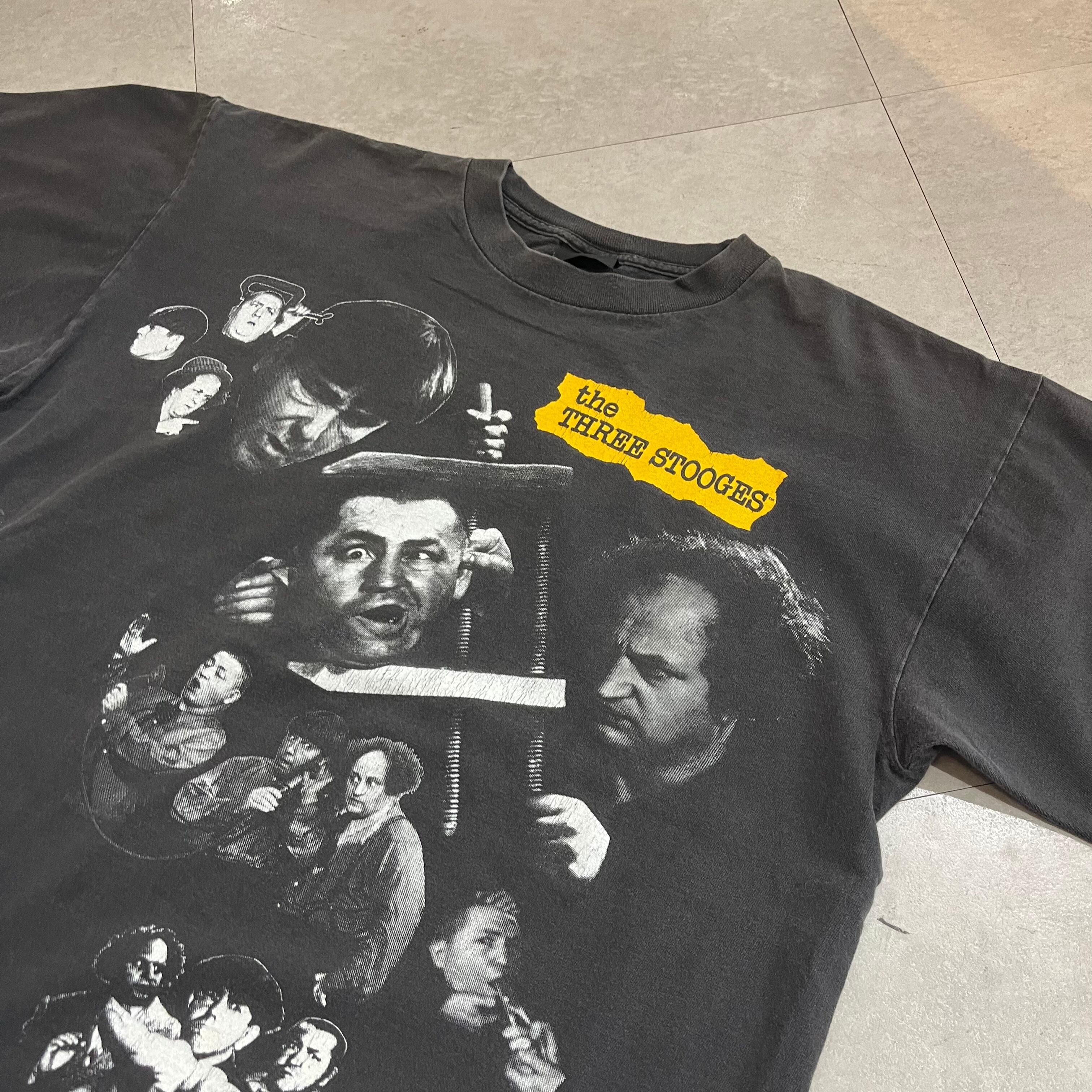 90年代 USA製 size : XL【 3ばか大将 】The Three Stooges プリントTシャツ プリントT マルチプリント  フォトプリント 黒 古着 古着屋 高円寺 ビンテージ