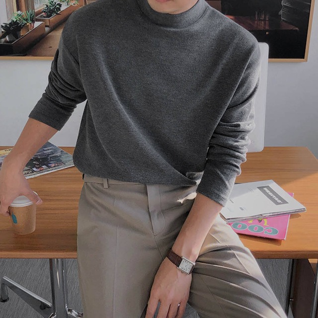 ハーフハイカラーモックネックロングTシャツ　MT0080059