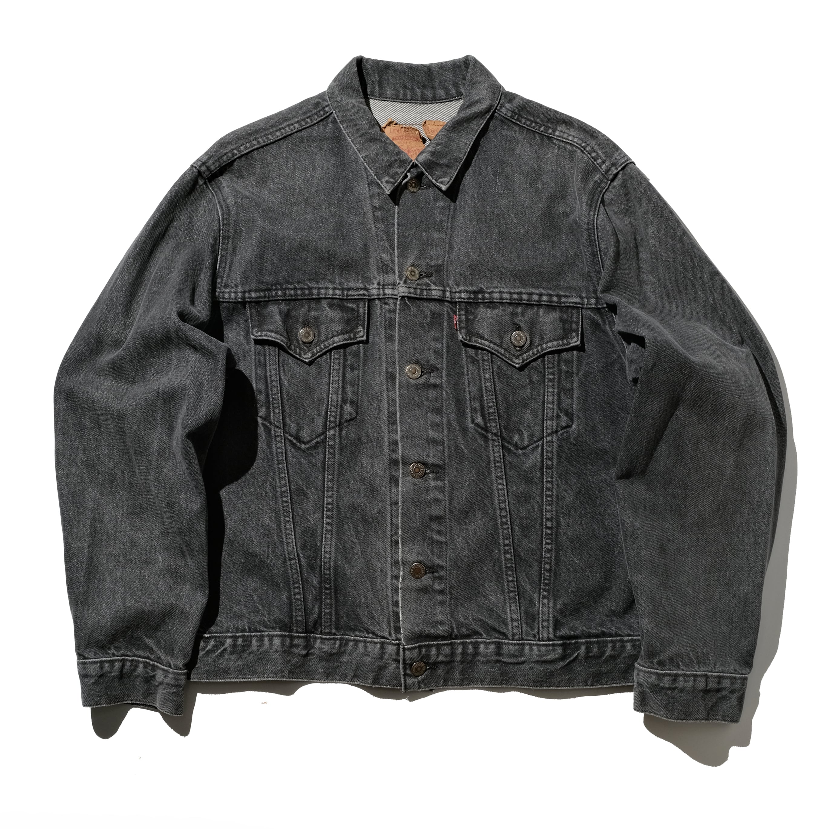 80's Levi's 75506 yarn dyed black denim jacket made in 80's Levi's 75506 yarn dyed black denim jacket made in