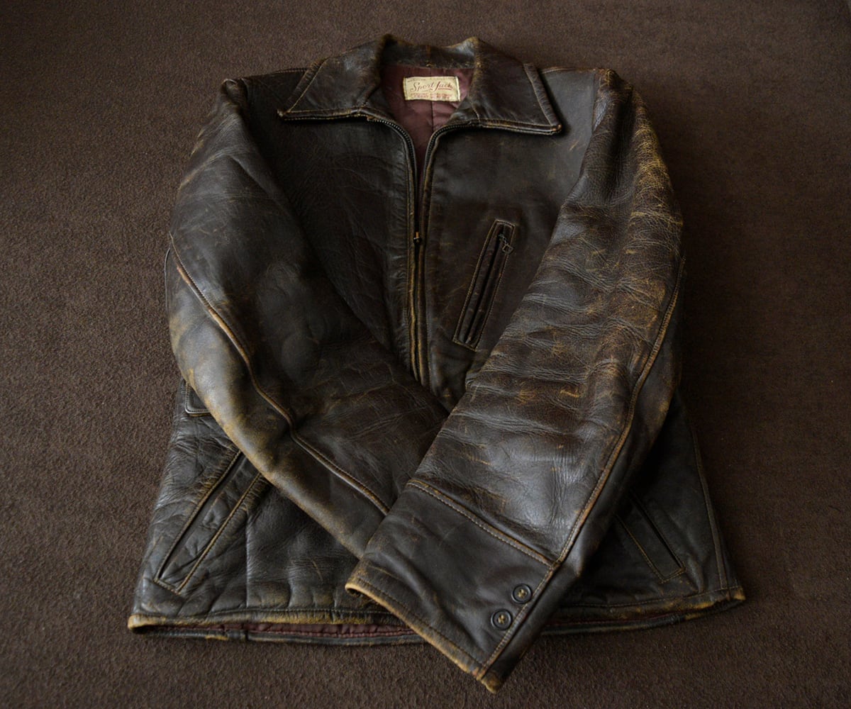 40s Sport clad ヴィンテージレザージャケット 40s SPORT JACK HORSEHIDE JACKET 38 | SECOND TIME GLORY