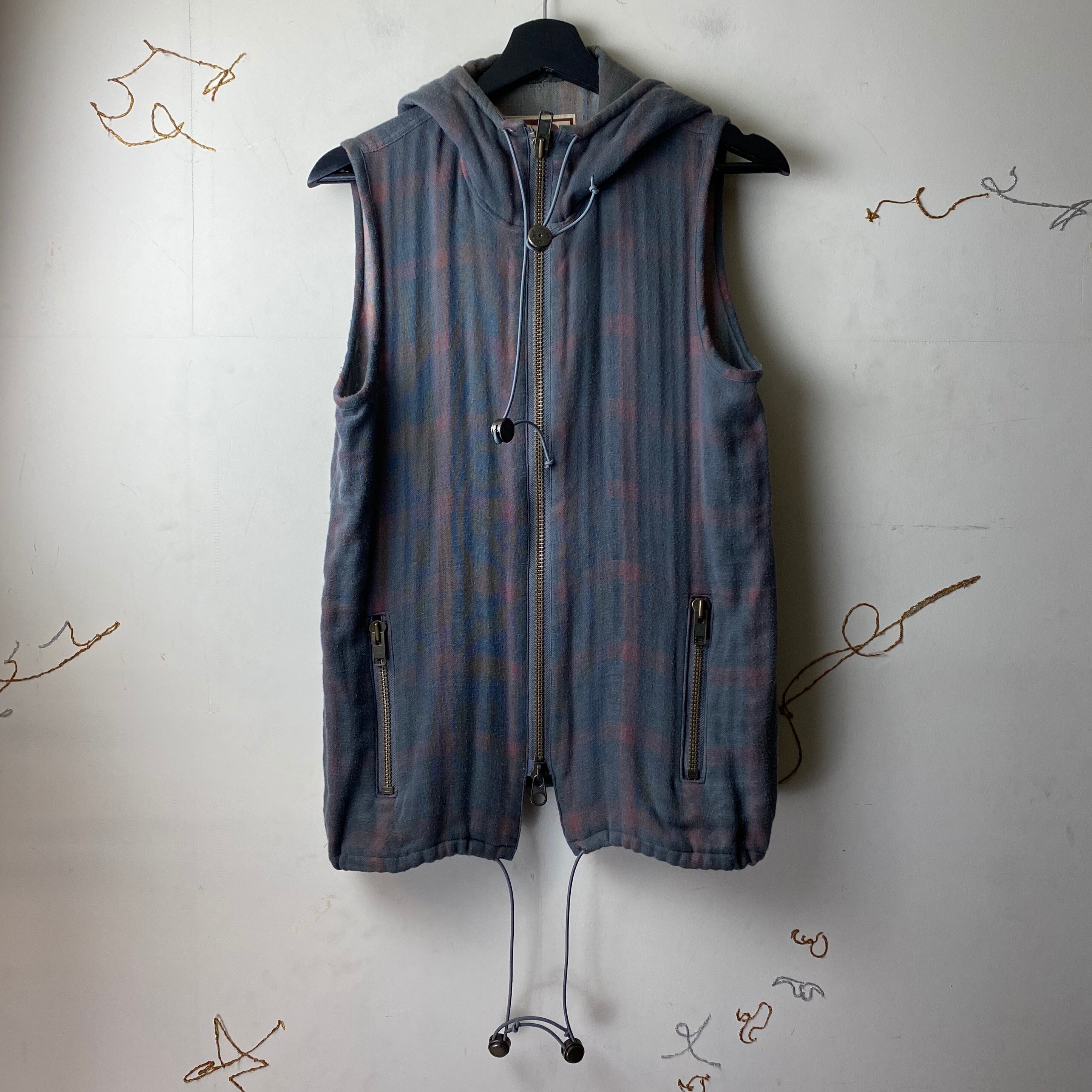 BEAUTY BEAST check pattern vest hoodie | NOIR ONLINE