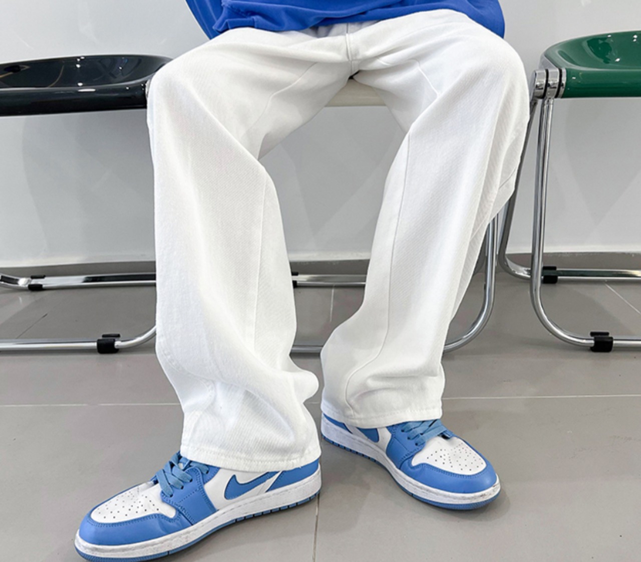 【韓国ファッション】ワイドレッグ パンツ メンズジーンズ