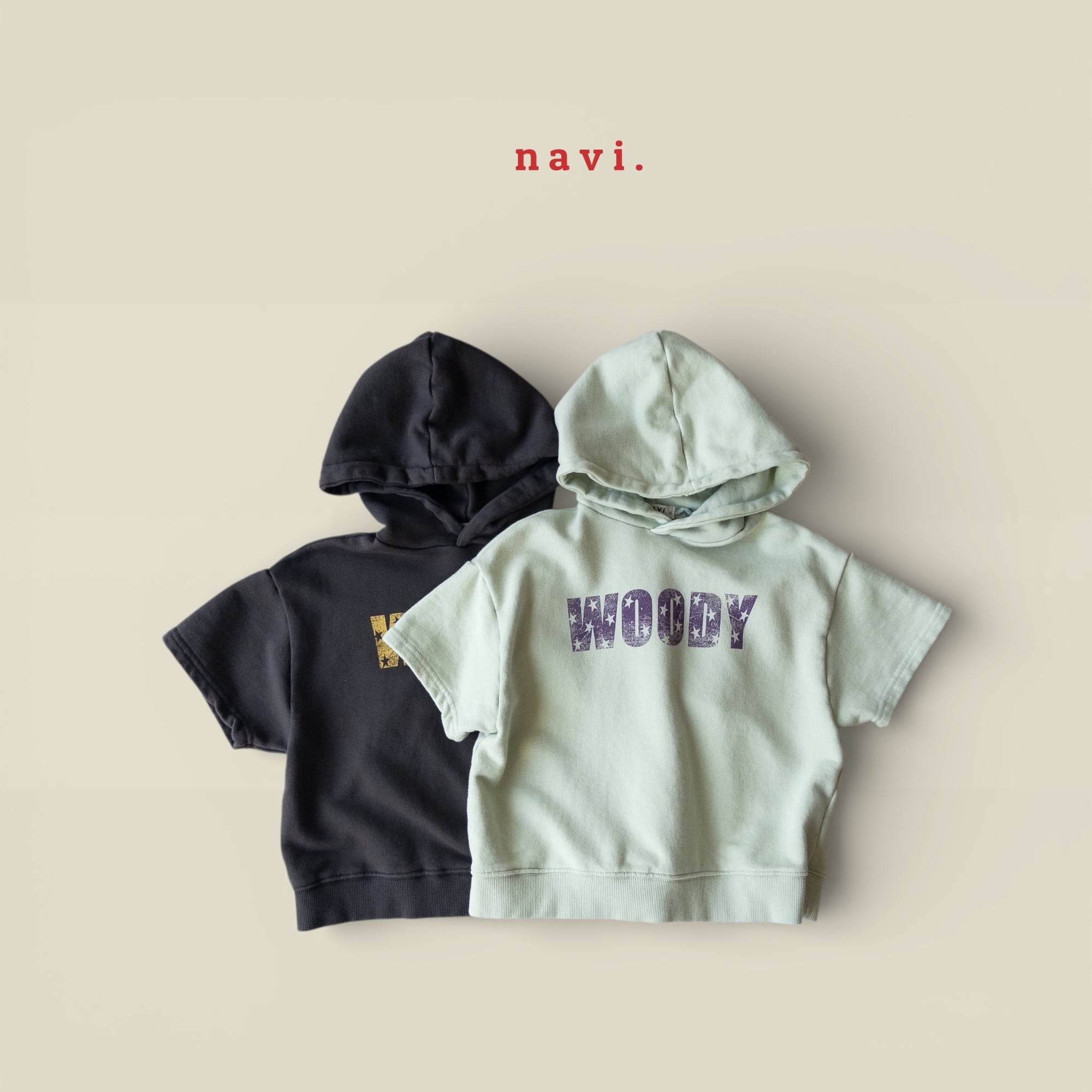 【予約】NAVI レイヤード半袖パーカー 90~160