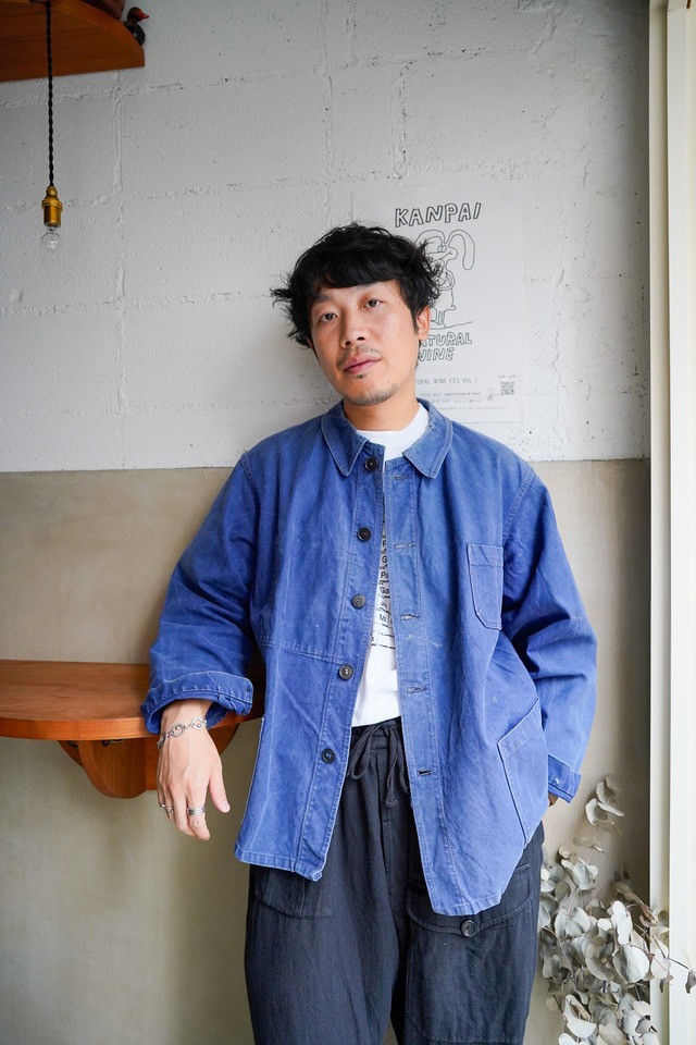 【1940s】"Au Fusil" French Work Cotton Twill JKT / 6-257