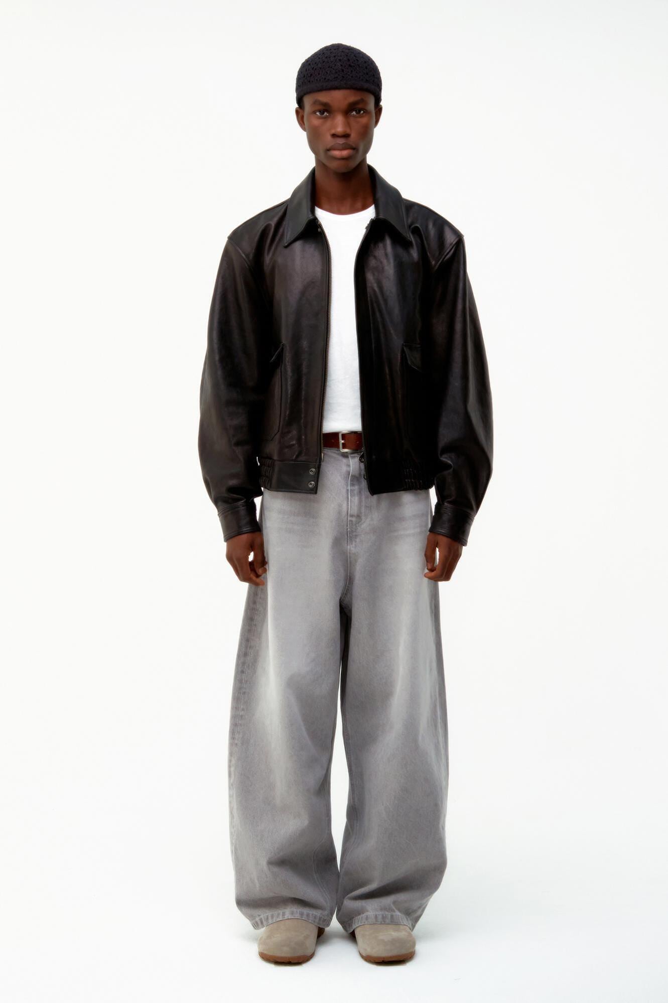 3/24発送 [COOR MEN] Vegetable Leather A-2 Jacket (Black) 正規品